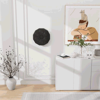 SPORTNOW Máquina de Boxe Musical de Parede com Bluetooth e Luzes LED para Adultos e Crianças, Ideal para Casa ou Ginásio, Cor Preta