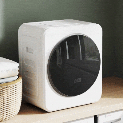 HOMCOM Ablufttrockner, 4 kg Frontlader-Wäschetrockner mit Edelstahltrommel, 800W Kompakt Freistehend, Weiß
