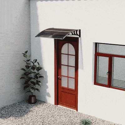 Outsunny Door Canopy Awning Black 100x75cm
