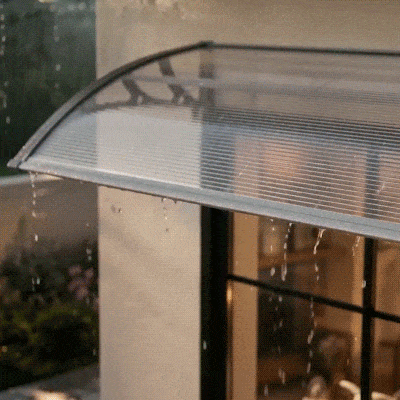 Outsunny Türüberdachung, Schutz vor Regen, Wind und Hagel, Polycarbonat, Aluminium-Verbindungstangen, 110 x 60 x 18 cm, Grau