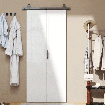 HOMCOM Porta de Correr Dobrável com Acabamento Elegante Puxador Montagem Fácil para Casa de Banho Sala de Estar Cozinha 90x210 cm Branco