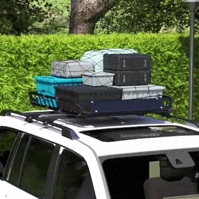 SPORTNOW Dachgepäckträger Universal Dachkorb mit Windschutz, bis 68 kg, 116 x 92 x 11,5 cm für SUV Trucks Schwarz