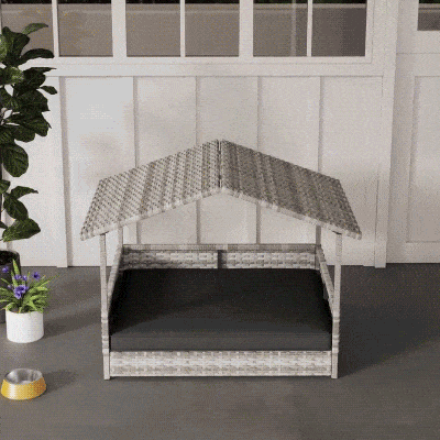 PawHut Cuccia per cani 69cm x 98cm x 70cm Grigio