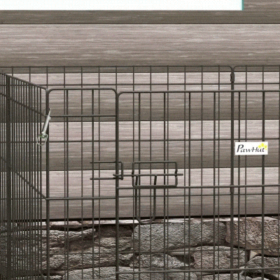 Klatka dla szczeniąt 76 cm, 8-elementowa, metalowa z zamkiem