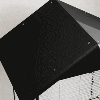 PawHut Jaula para Pájaros con Ruedas Pajarera Metálica con Bandeja Extraíble Puertas 79x65x155 cm Negro