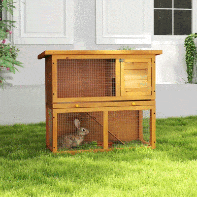 Cusca Iepuri Exterior – Lemn Brad 90×45×80 cm