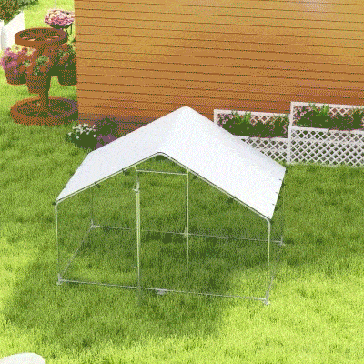 PawHut Pollaio 300x170x190cm Argento