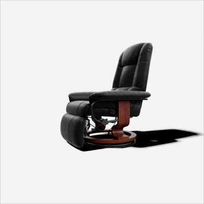 HOMCOM Fauteuil Relax Pivotant 360° Bois Synthétique Marron